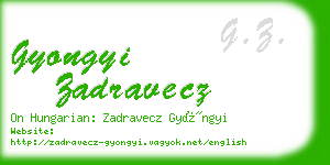 gyongyi zadravecz business card